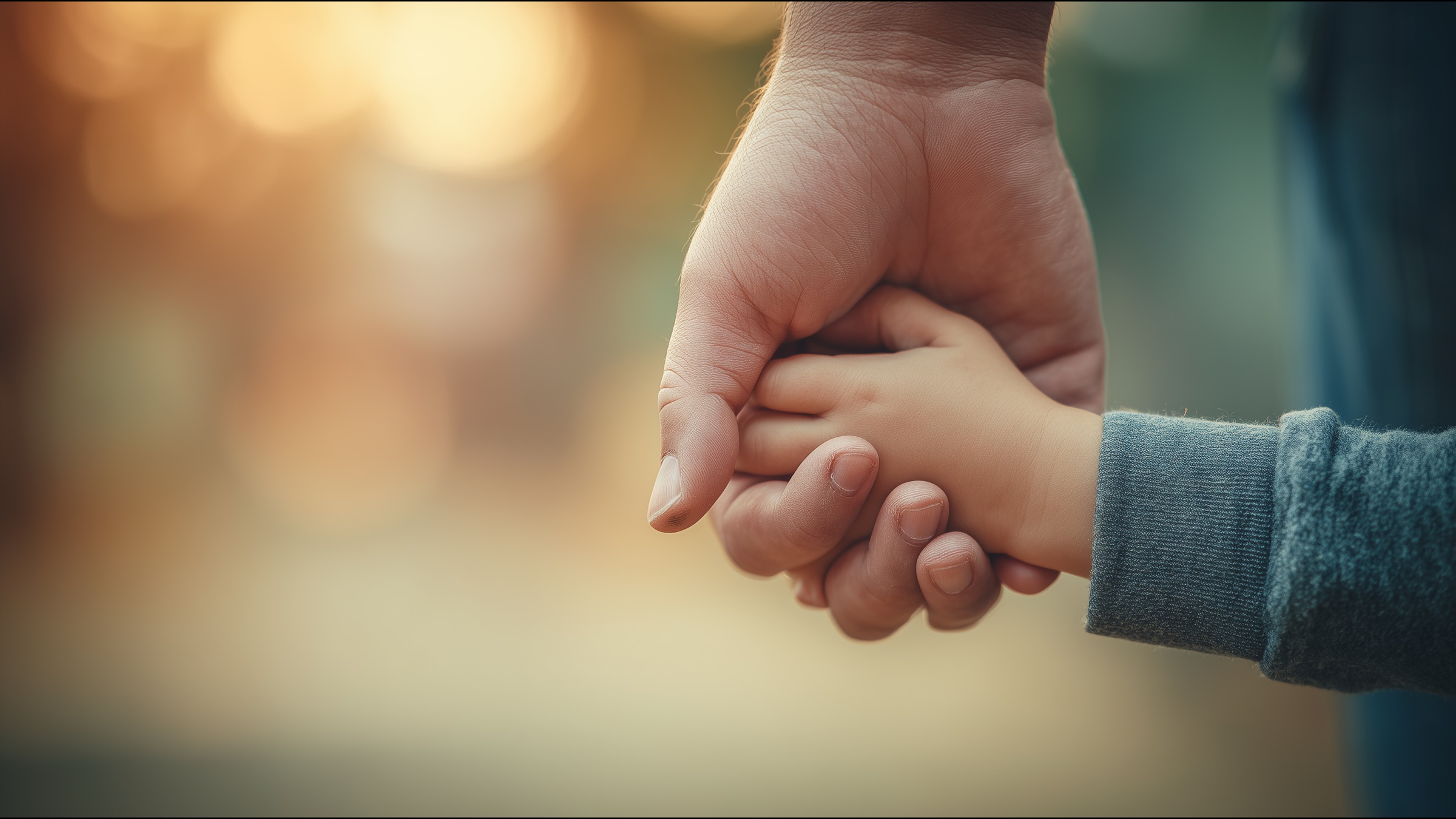 A father holding his child · documentary portrait